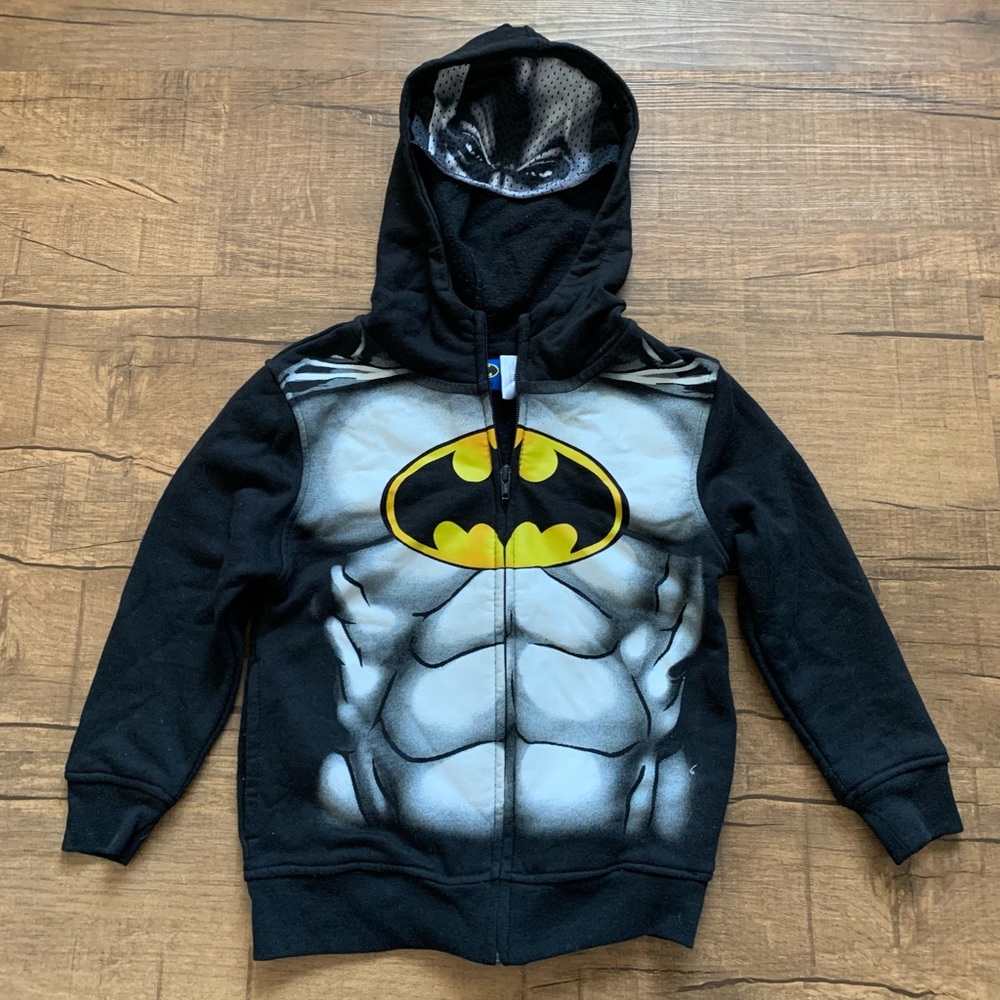 Batman kids black zip hoodie w mask